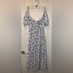 SHEIN Blue Floral Print dress. Never before worn, smoke free home.